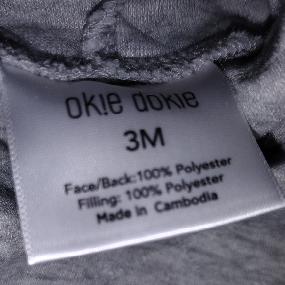 Okie Dokie Gray Baby Outfit 3M – Soft Sweat Suit Make Offer - Picture 3 of 3